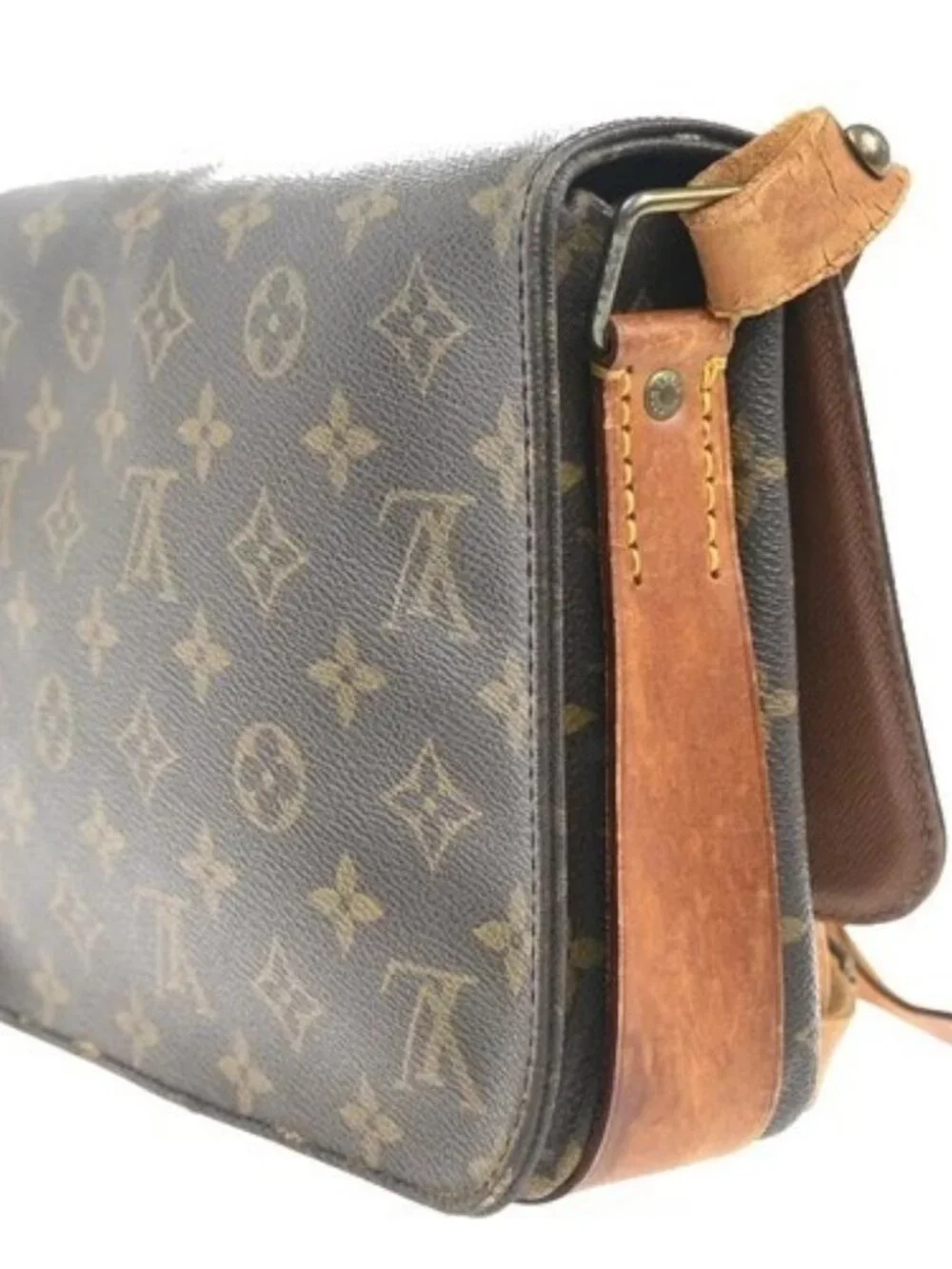 LOUIS VUITTON Cartouchiere MM Shoulder Bag Monogram Leather Brown M51253 62KP520